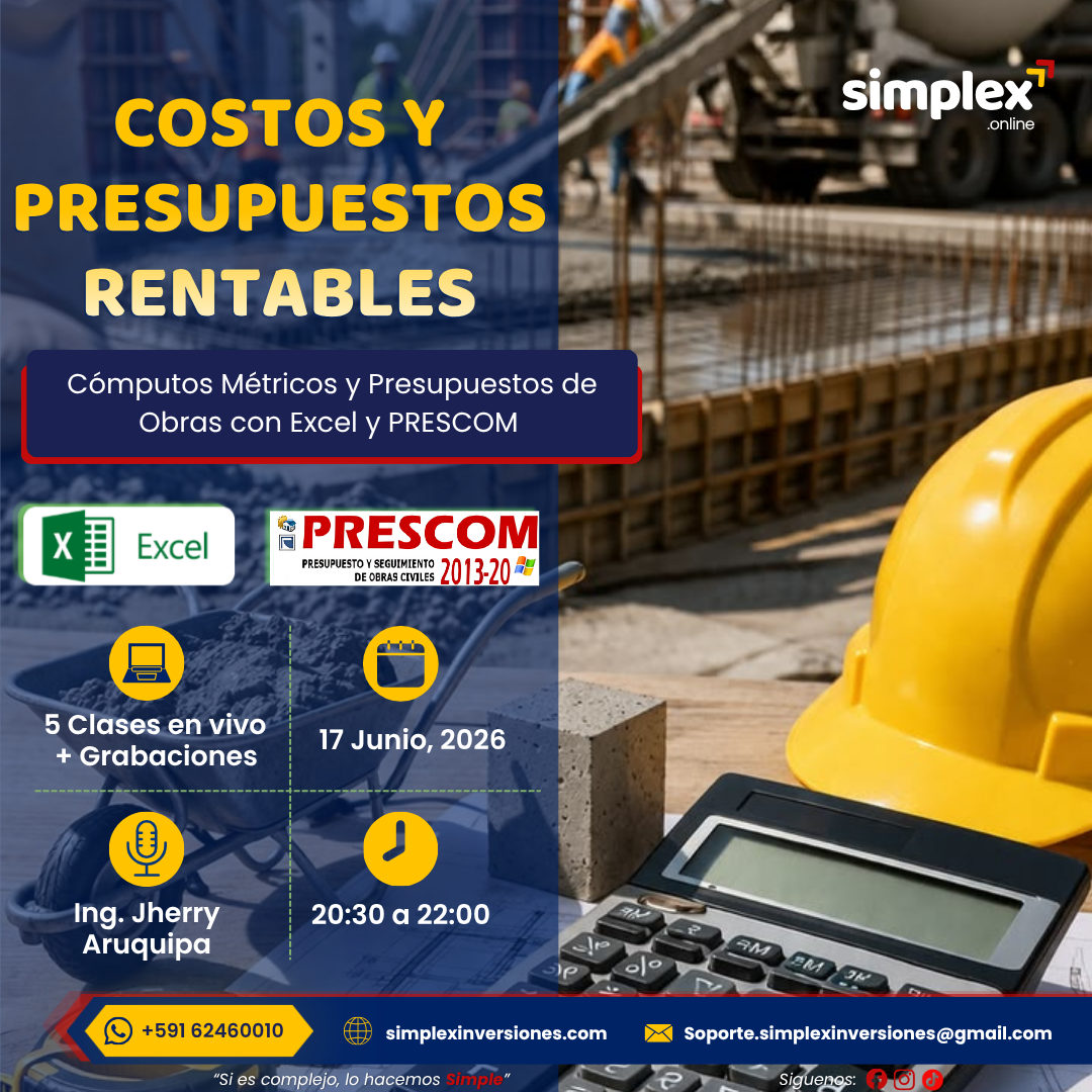 COSTOS Y PRESUPUESTOS RENTABLES: Cómputos Métricos y Presupuestos de Obras con Excel y PRESCOM